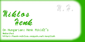 miklos henk business card